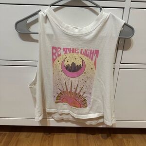 Spiritual Gangster White Pink Graphic Muscle Tee